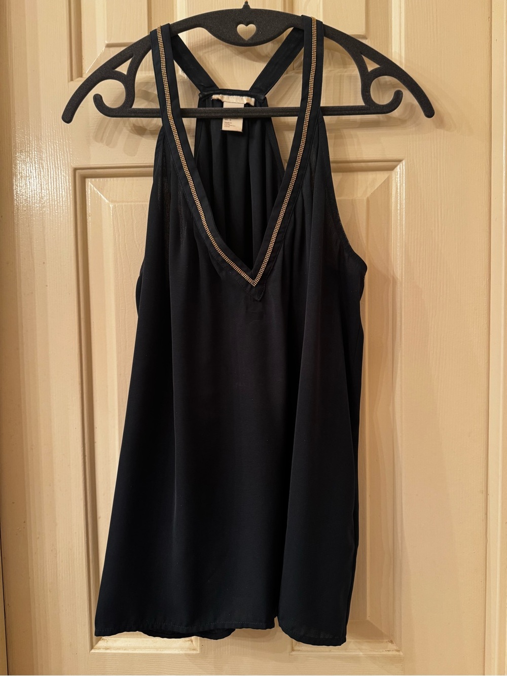 Women's Dark Green Racerback Tank with Gold Trim